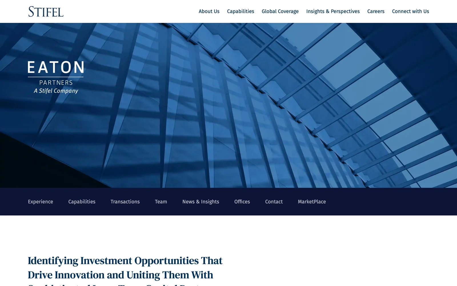 The Eaton Partners website as it appeared on 15 October 2026