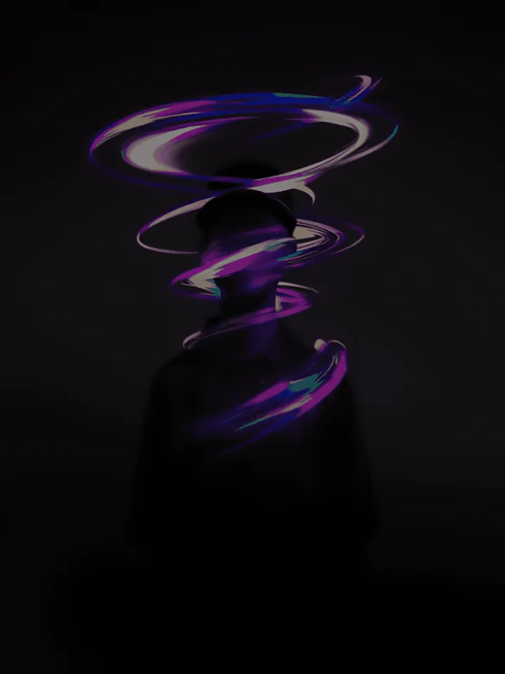 Cover image for the investor metrics guide: a shadowed figure wrapped in rings of violet light